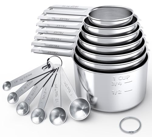 Stainless Steel Measuring Cups & Spoons Set (11 Count)