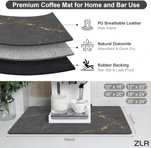 Coffee Bar Mat for Keurig & Nespresso