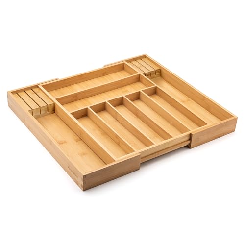 Bamboo Drawer Organizer with Knife Blocks