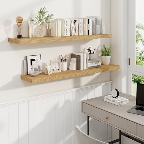 48 Inch Oak Floating Shelves (2 Count)