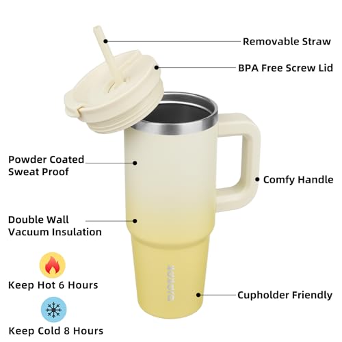 30 oz Insulated Tumbler with Handle & Straw