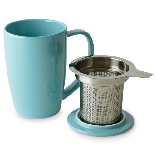 Curve Tall Tea Mug with Infuser and Lid 15 ounces