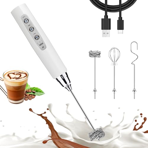White Milk Frother Wand for Coffee