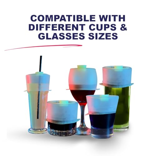 Drink Cover for Cups and Glasses. Multi Use Silicone Anti Spiking Drink Cover Protector With Lift Lock Sip System. Prevent Spiking. No Spill. Reusable and Straw Compatibility