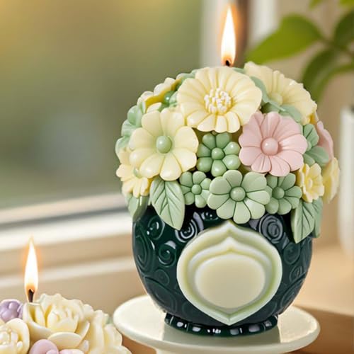 Bulk Flower Bottle Tulip Rose Cylinder Molds Silicone Wave Spiral Candle Mold