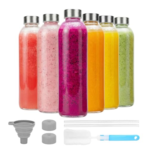 24 oz Glass Water Bottles with Lids