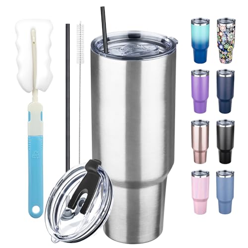 40 oz Tumbler with Lids and Straws