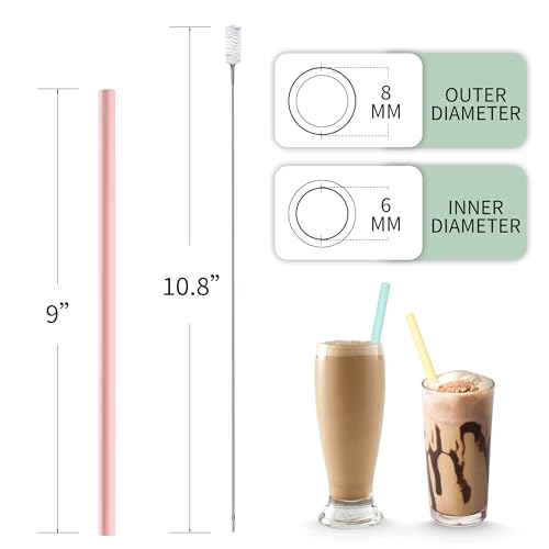 Silicone Reusable Straws with Case (7 Count)