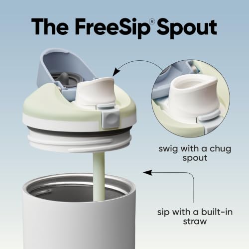 FreeSip Tumbler Stainless Steel Water Bottle 30 oz Iced Breeze