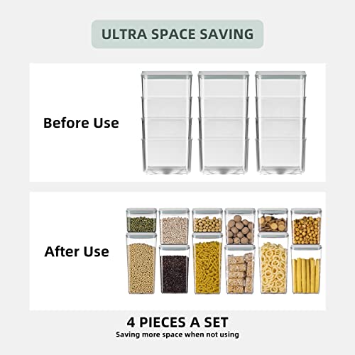 12 Pcs Pop Airtight Food Storage Containers with Lids for Kitchen Pantry Organization Stackable Cereal Snacks Flour Sugar Coffee Spaghetti