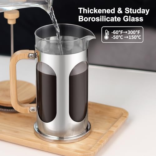 No Plastic French Press Coffee Maker 34 oz (34 Ounce)
