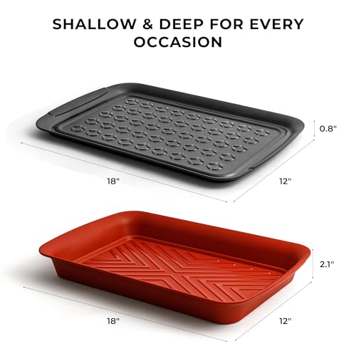 Deep Grilling Prep and Serve Trays (2 Count)