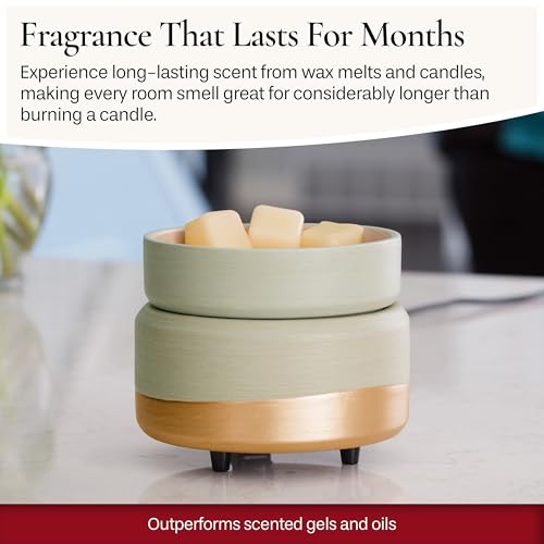 ETC 2-in-1 Candle and Fragrance Warmer for Warming Scented Candles or Wax Melts and Tarts with to Freshen Room, Midas