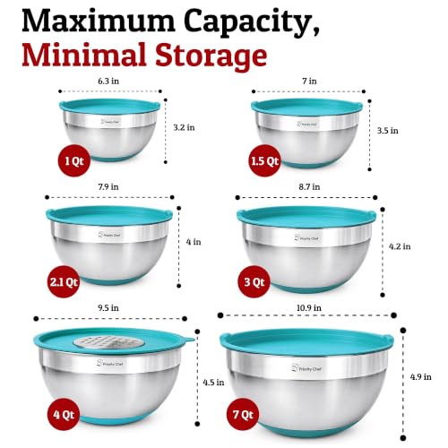 Stainless Steel Mixing Bowls with Lids Set
