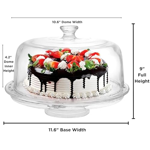 7in1 Rotating Multifunctional Acrylic Cake Stand with Lid & Cake Turntable