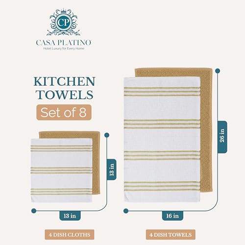 Kitchen Towel Set 8 Pc 4 Dish Towels for Kitchen (8 Count)