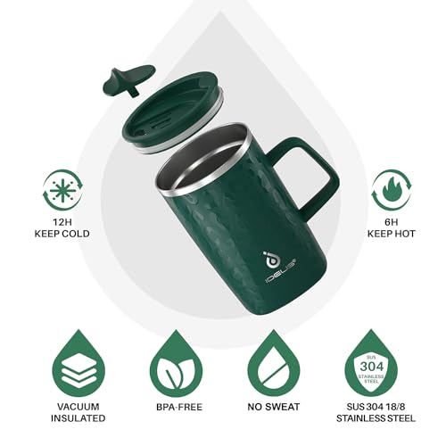 16 oz Insulated Coffee Mug with Lid and Handle