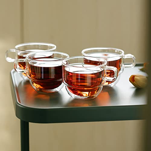 BTaT Double Walled Stackable Glass Coffee Mugs