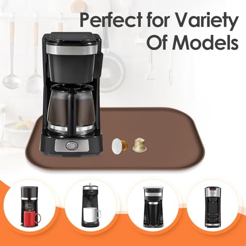 Silicone Coffee Maker Mat with Lip for Countertops