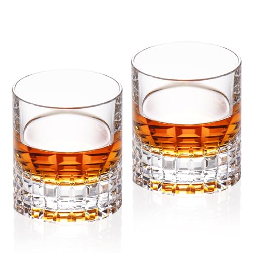 Crystal Whiskey Glasses Set of 2 Old Fashioned Glasses Stemless (2 Count)