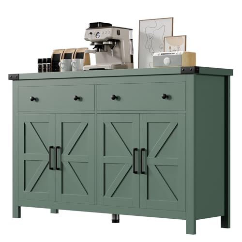 Buffet Cabinet with Storage Farmhouse with 4 Doors and 2 Drawers