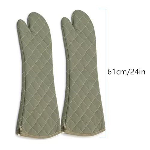 Extra Long 24 Inch Heat Resistant Oven Gloves New Cotton Oven Mitts Kitchen Gloves High Temperature Cooking Tool BBQ Gloves