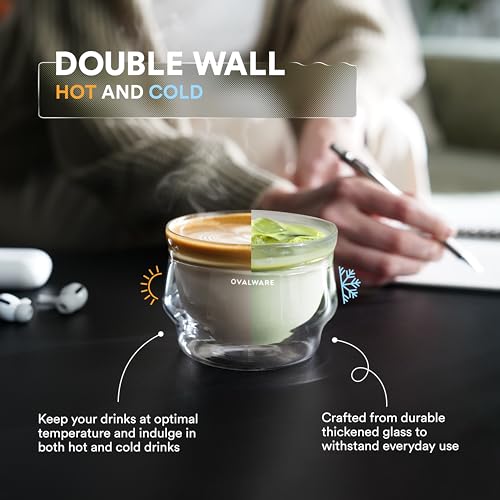 Double Wall Latte Art Cups 8.5oz (2 Count)