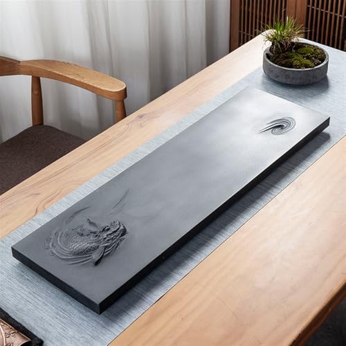Tea Set Solid Natural Ebonite Tea Tray Relief Whole Stone Household Kung Fu Tea Set Stone Tea Tray Chinese Tea Set