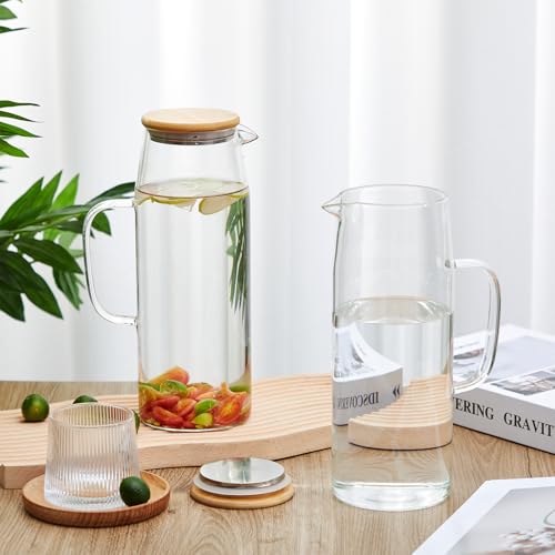 2 Sets Glass Pitcher with Lid (2 Count)
