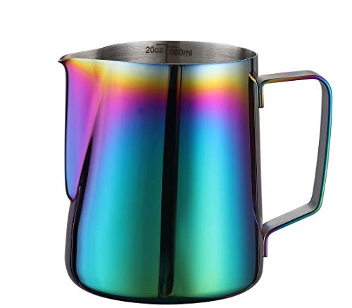 Milk Frothing Pitcher 20oz Stainless Steel Cup Perfect for Latte Art