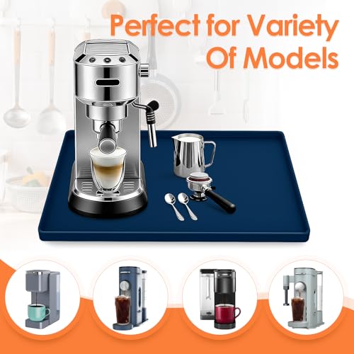 Silicone Coffee Maker Mat with Lip for Countertops
