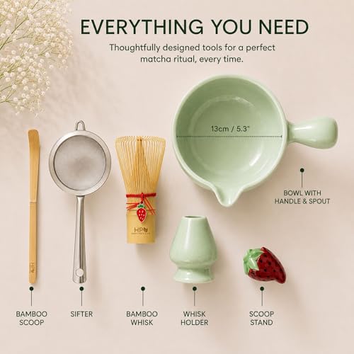 HAPPY PATH & CO Patented Matcha Bowl Set with Handle & Spout