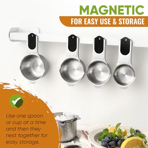 Magnetic Measuring Cups & Spoons Set of 15 with Levelers