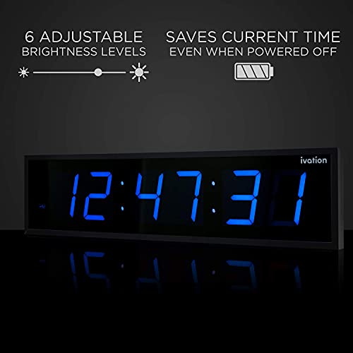 Oversized Digital Wall Clock with Large LED Display & Timer
