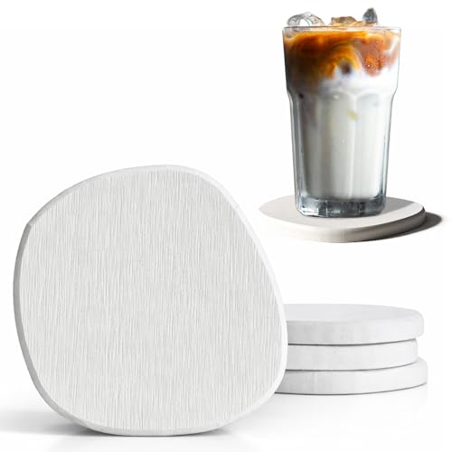 4 Pack Diatomite Absorbent Coasters for Drinks (4 Count)