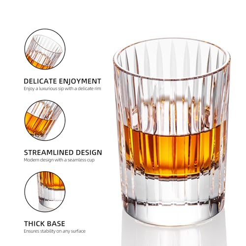 Crystal Whiskey Glasses Set of 2 Handcrafted Old Fashioned Glasses (2 Count)