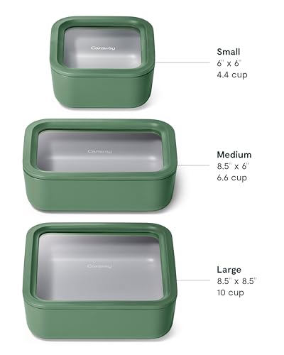 3 Piece Glass Food Storage Container Set (3 Count)