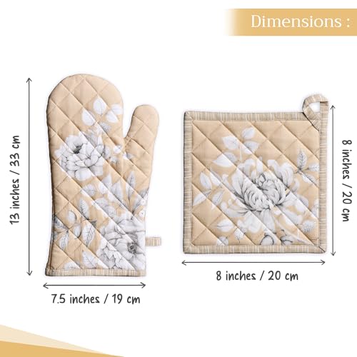 100% Cotton Oven Mitt & Pot Holder Set (2 Count)