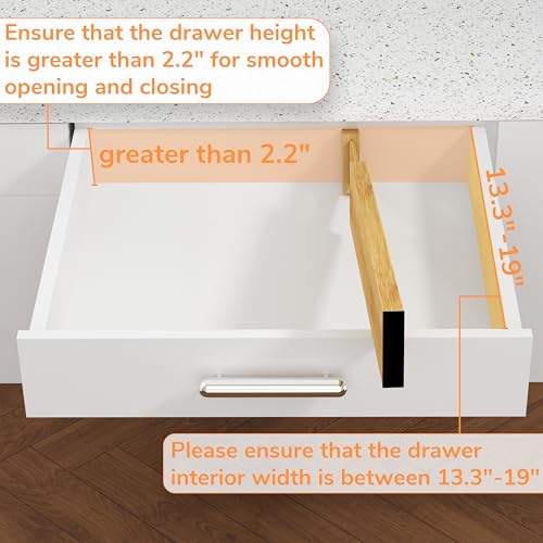 Bamboo Expandable Drawer Dividers (4 Count)