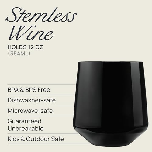 Unbreakable Stemless Wine Glasses (4 Count)