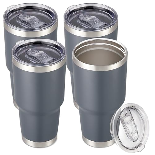 30 oz Tumbler with Lid Stainless Steel Tumblers Bulk (4 Count)