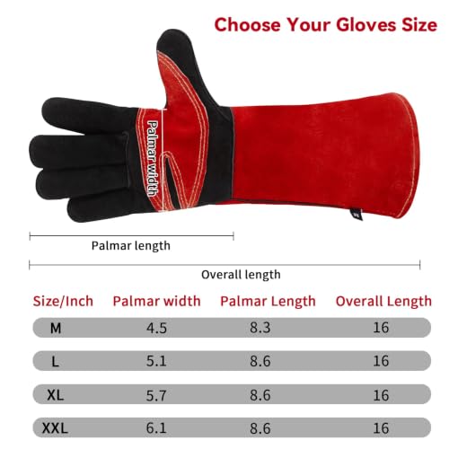 Animal Handling Gloves Size XL Fit for Men & Large Hands Bite Proof Double Leather Reinforced Padding Dog