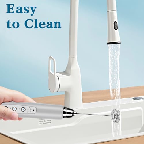 Milk Frother Wand Rechargeable Handheld Whisk Coffee 3 Speed Adjustable