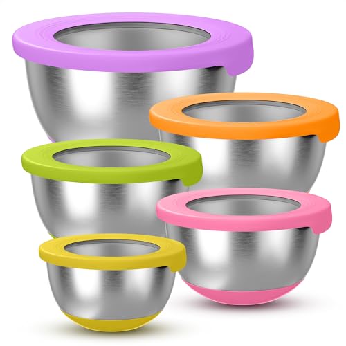 Stainless Steel Mixing Bowls with Lids (5 Count)