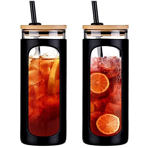 20oz Glass Tumbler with Straw and Lid (2 Count)