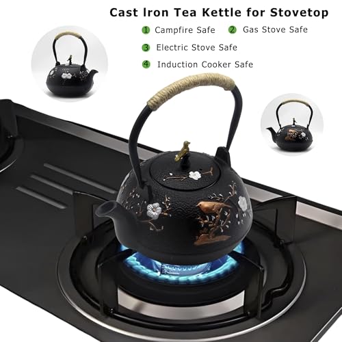 40.6oz Cast Iron Teapot for Stovetop