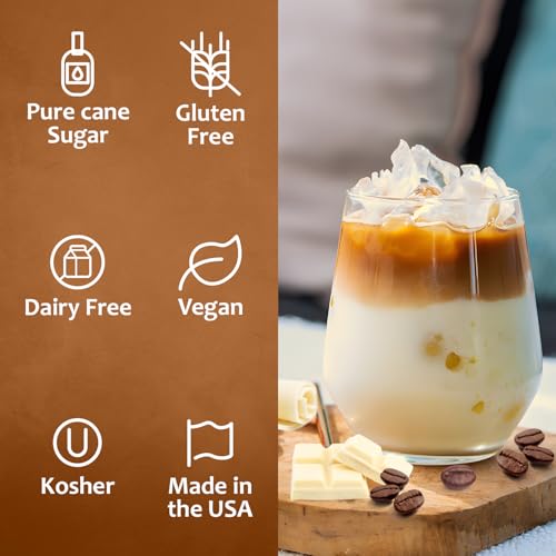 Coffee Syrup White Chocolate Mocha Flavored Syrup for Drinks (25.4 Fl Oz)