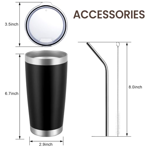 20oz Tumbler 12 Pack Double Wall Vacuum Insulated Travel Mug Bulk (12 Count)