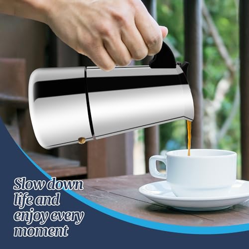 9 Cup Moka Pot Stainless Steel 450ml Italian Espresso