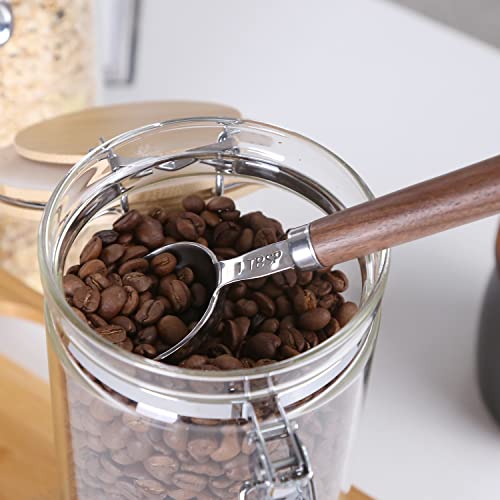 Wooden Long Handle Coffee Bean Scoops 1 tbsp for Ground Coffee